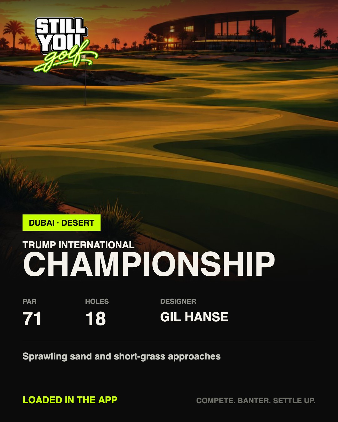 Trump International Championship Still You Golf course card